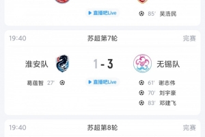 蘇超綜述：無錫6輪不敗距榜首鹽城僅1分，鎮江6連敗仍0分墊底-pb