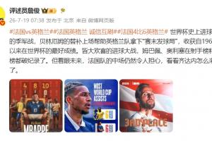 詹俊：貝林幫英格蘭拿下“賽末發球局”，法國的中場仍令人擔心